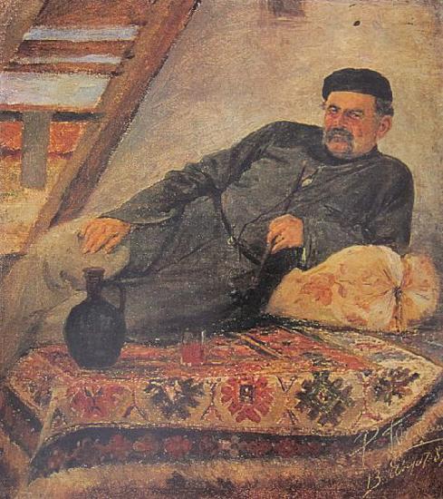 Romanoz Gvelesiani A Kakhetian man with a jar Germany oil painting art